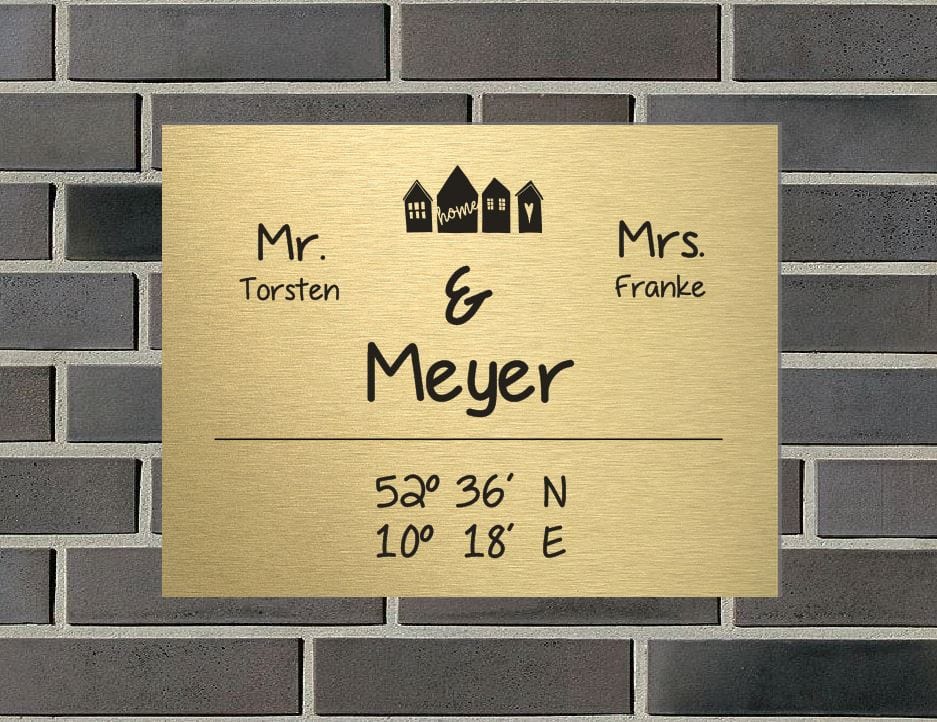 Türschild personalisiertes Haustürschild Klingelschild Messing
