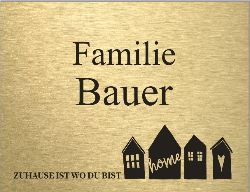 Türschild personalisiertes Haustürschild Klingelschild Messing