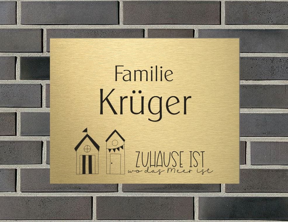 Türschild personalisiertes Haustürschild Klingelschild Messing