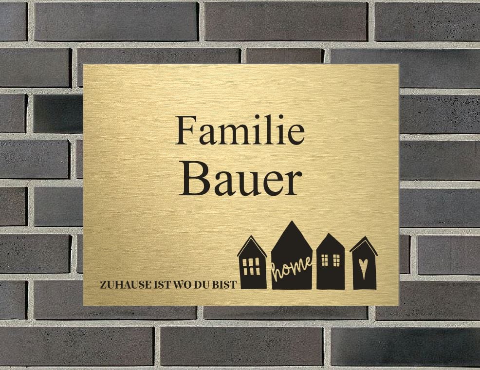 Türschild personalisiertes Haustürschild Klingelschild Messing