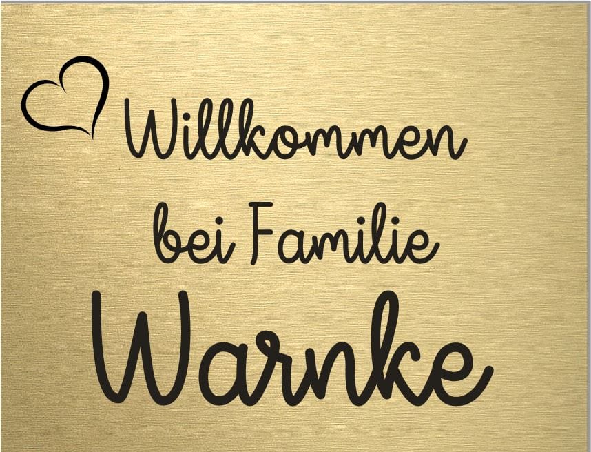 Türschild personalisiertes Haustürschild Klingelschild Messing