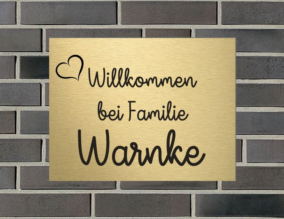 Türschild personalisiertes Haustürschild Klingelschild Messing