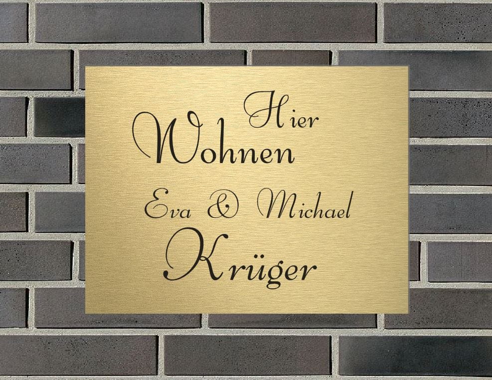 Türschild personalisiertes Haustürschild Klingelschild Messing