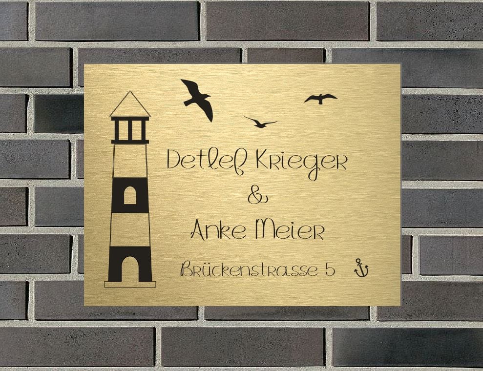 Türschild personalisiertes Haustürschild Klingelschild Messing