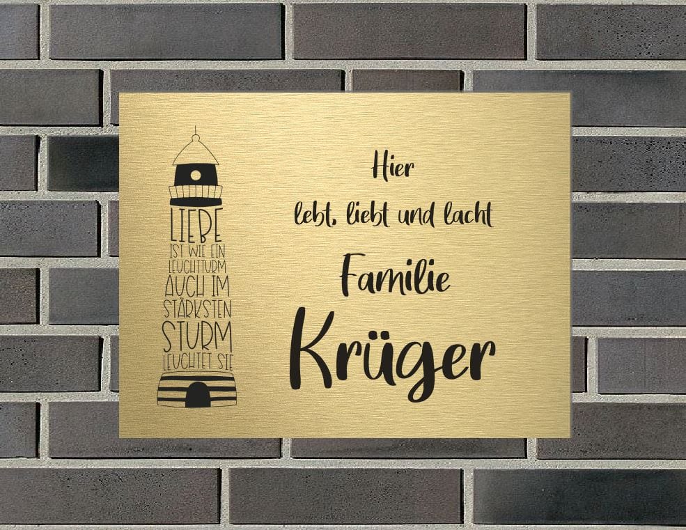 Türschild personalisiertes Haustürschild Klingelschild Messing