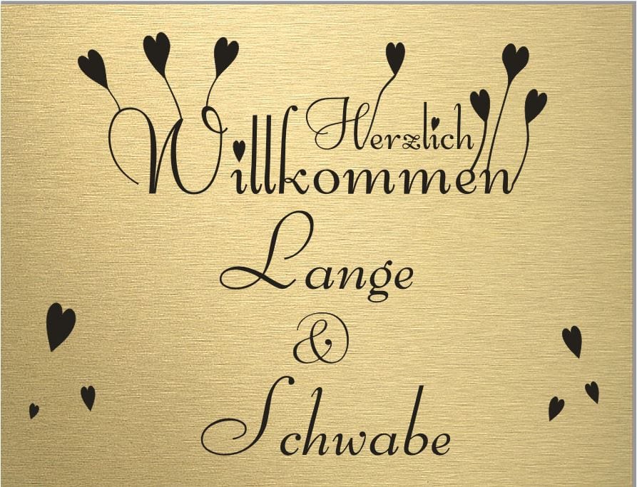 Türschild personalisiertes Haustürschild Klingelschild Messing