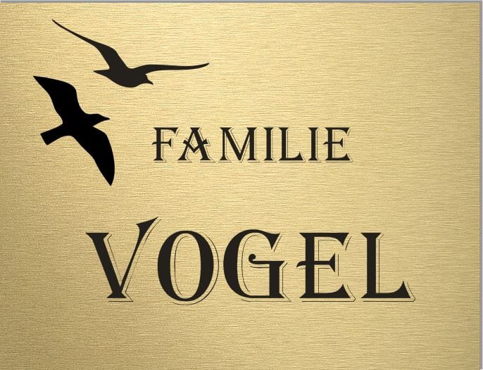 Türschild personalisiertes Haustürschild Klingelschild Messing