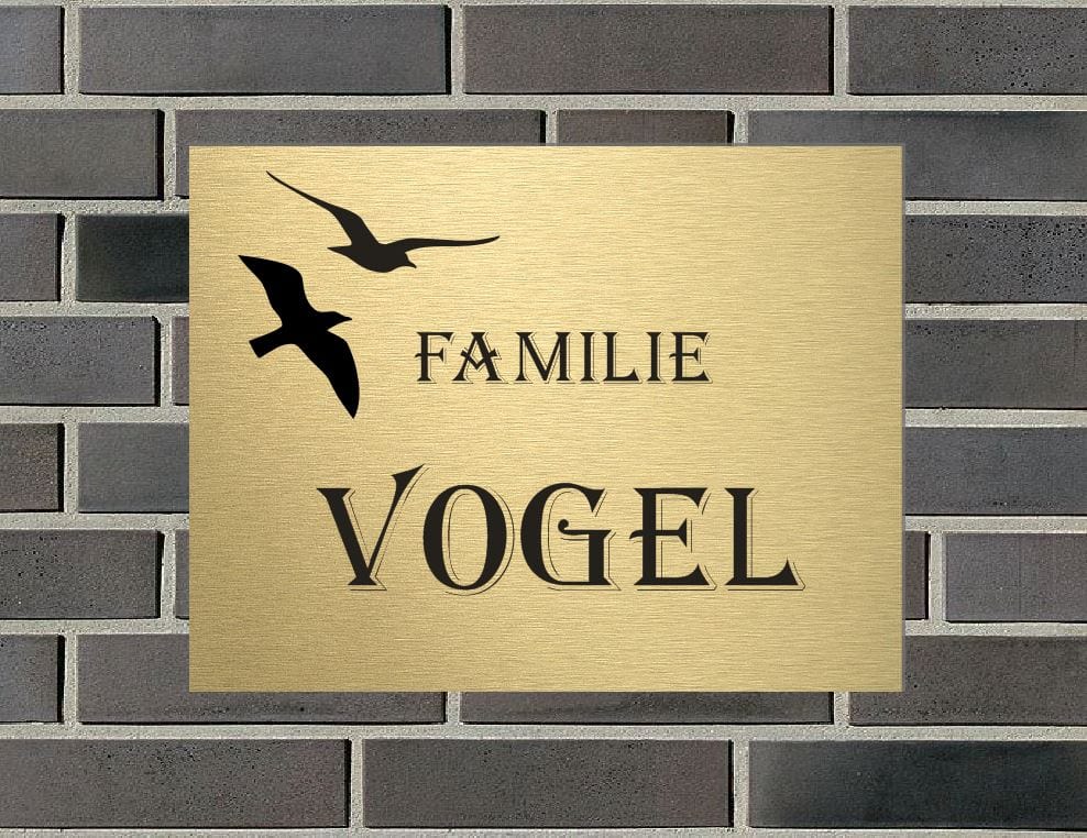 Türschild personalisiertes Haustürschild Klingelschild Messing
