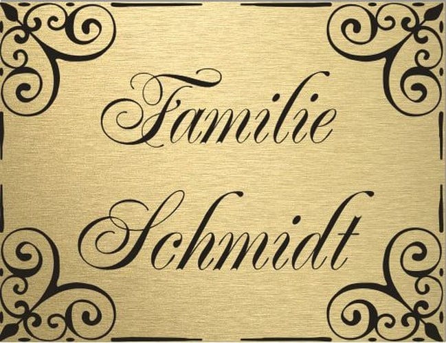 Türschild personalisiertes Haustürschild Klingelschild Messing