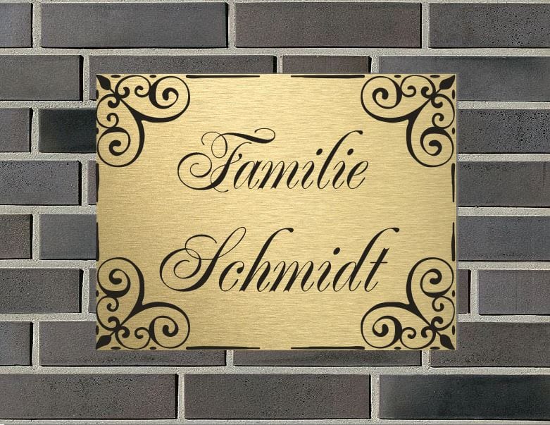 Türschild personalisiertes Haustürschild Klingelschild Messing
