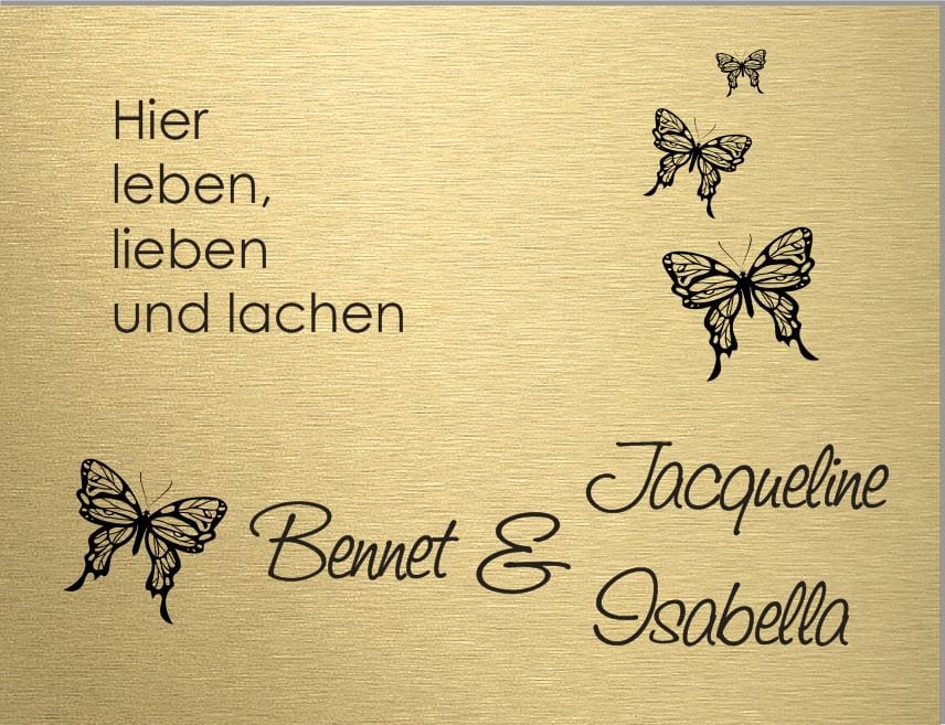 Türschild personalisiertes Haustürschild Klingelschild Messing