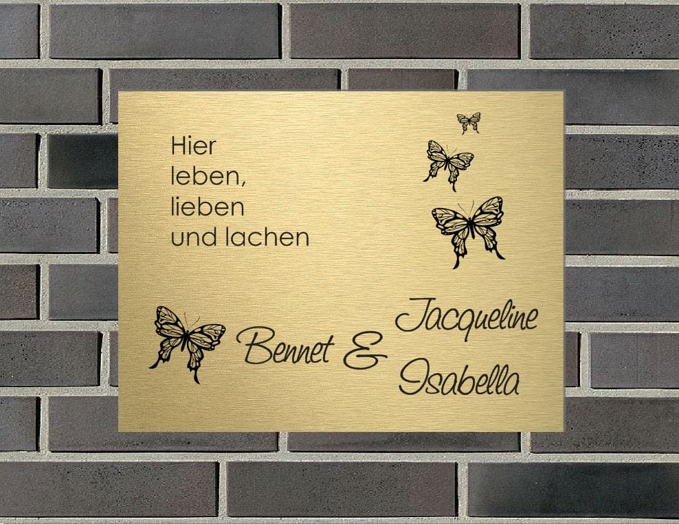 Türschild personalisiertes Haustürschild Klingelschild Messing