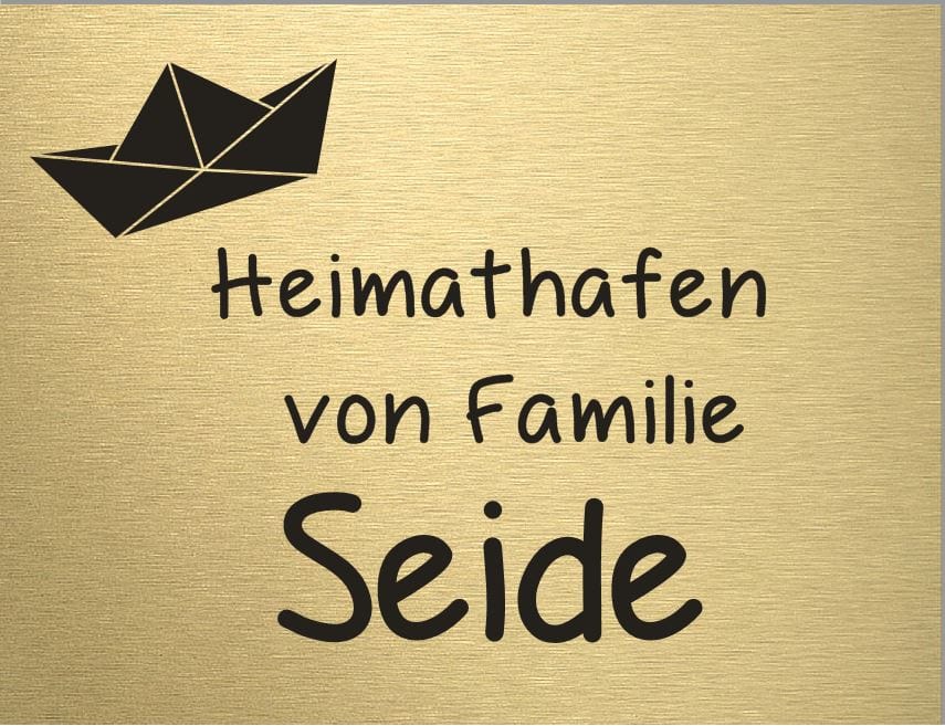 Türschild personalisiertes Haustürschild Klingelschild Messing