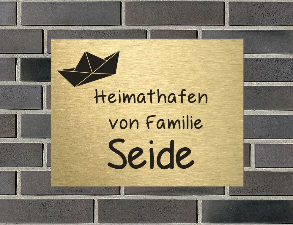 Türschild personalisiertes Haustürschild Klingelschild Messing
