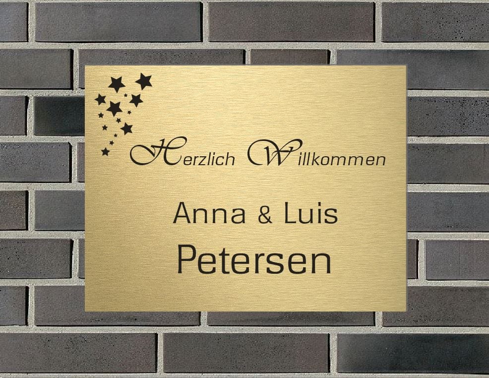 Türschild personalisiertes Haustürschild Klingelschild Messing