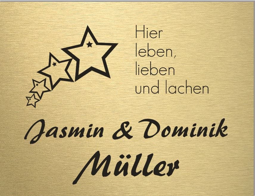 Türschild personalisiertes Haustürschild Klingelschild Messing