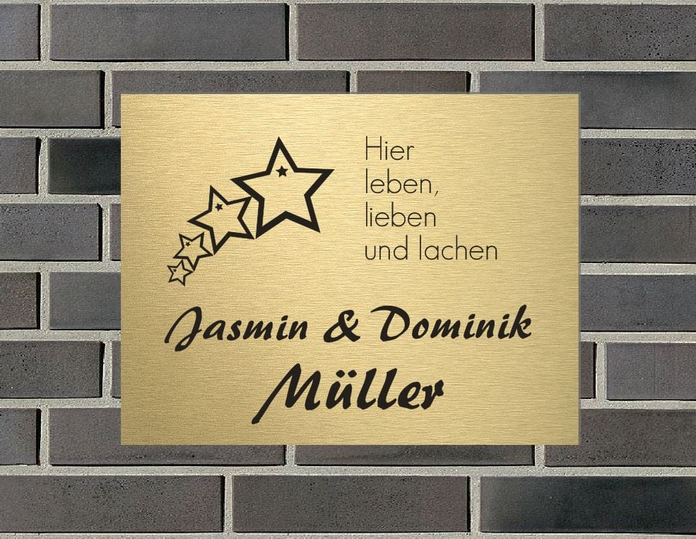 Türschild personalisiertes Haustürschild Klingelschild Messing