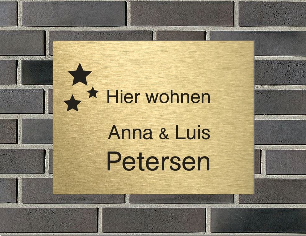 Türschild personalisiertes Haustürschild Klingelschild Messing