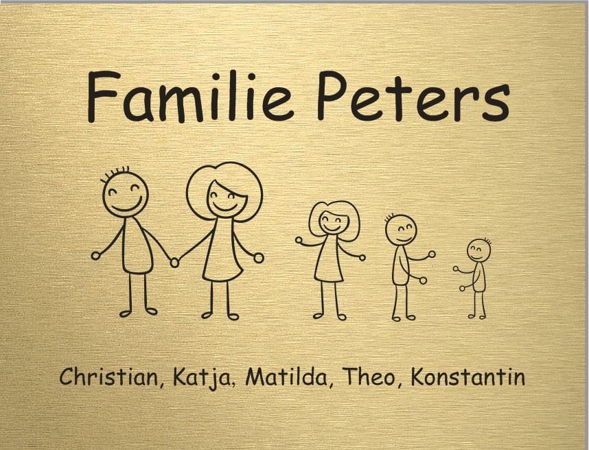 Türschild personalisiertes Haustürschild Klingelschild Messing