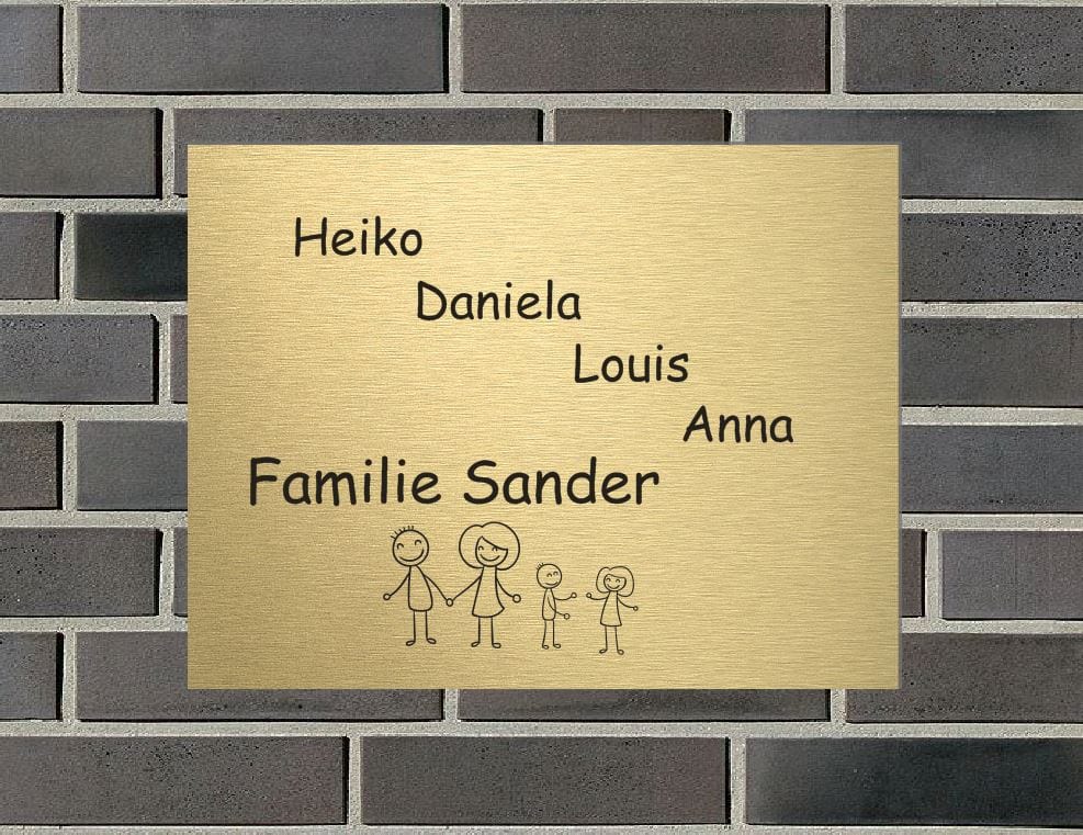 Türschild personalisiertes Haustürschild Klingelschild Messing