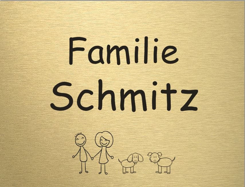 Türschild personalisiertes Haustürschild Klingelschild Messing