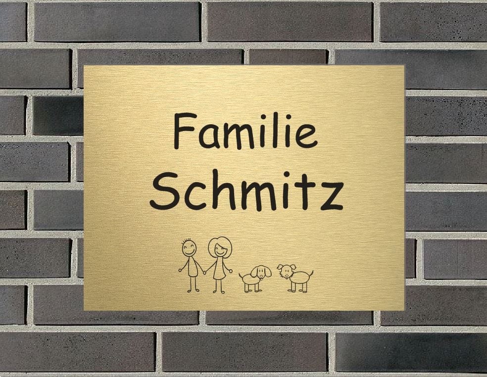 Türschild personalisiertes Haustürschild Klingelschild Messing