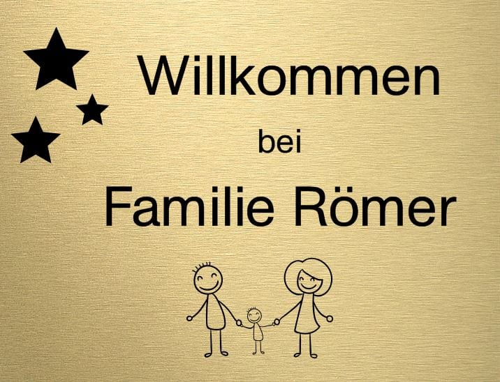 Türschild personalisiertes Haustürschild Klingelschild Messing