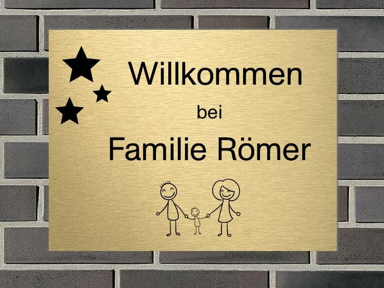 Türschild personalisiertes Haustürschild Klingelschild Messing