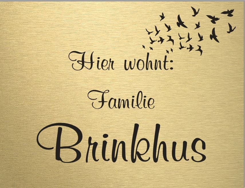 Türschild personalisiertes Haustürschild Klingelschild Messing