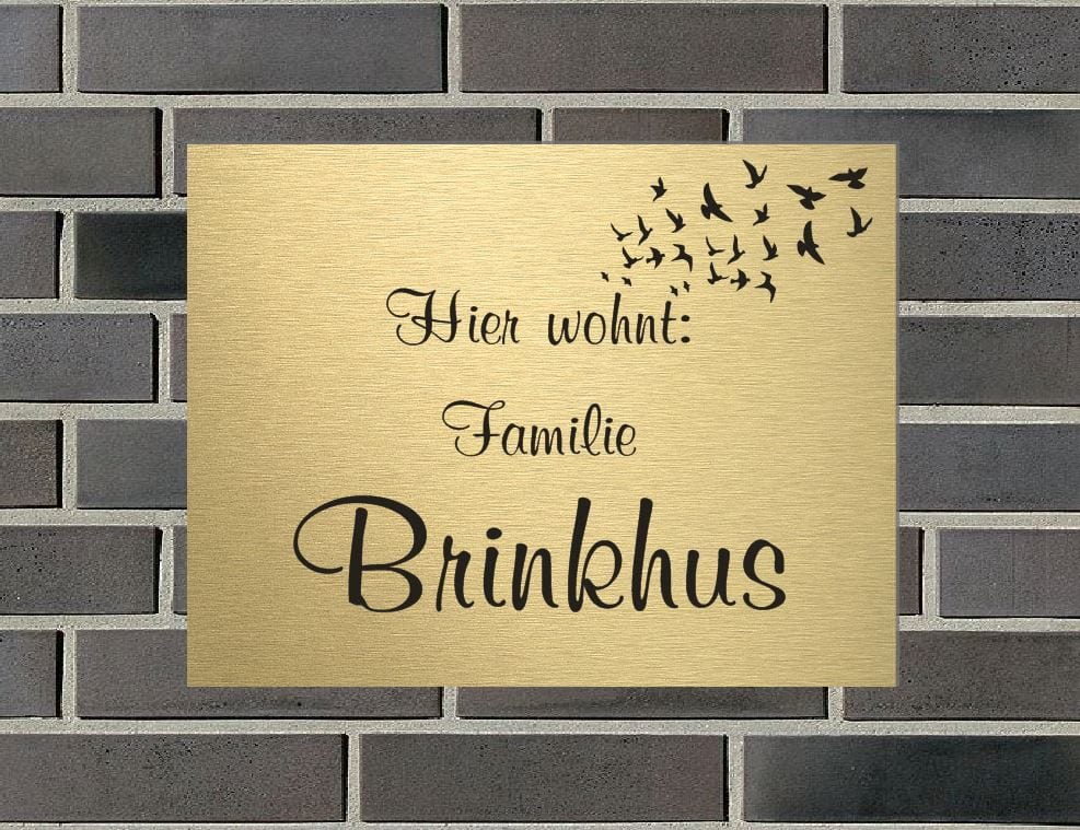 Türschild personalisiertes Haustürschild Klingelschild Messing