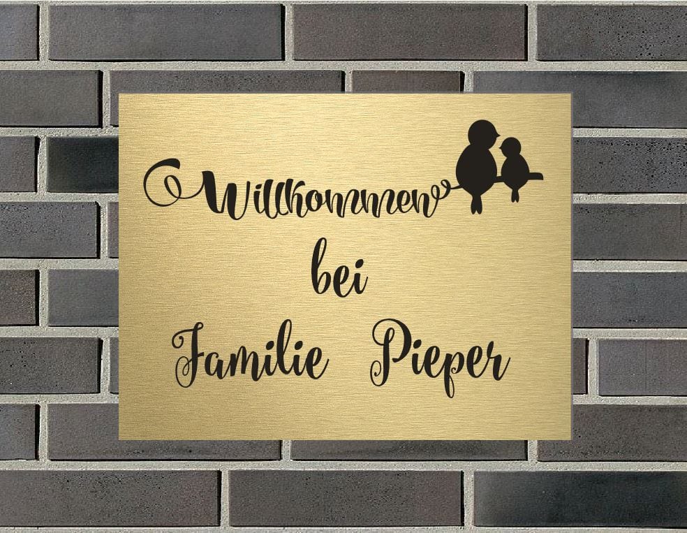 Türschild personalisiertes Haustürschild Klingelschild Messing