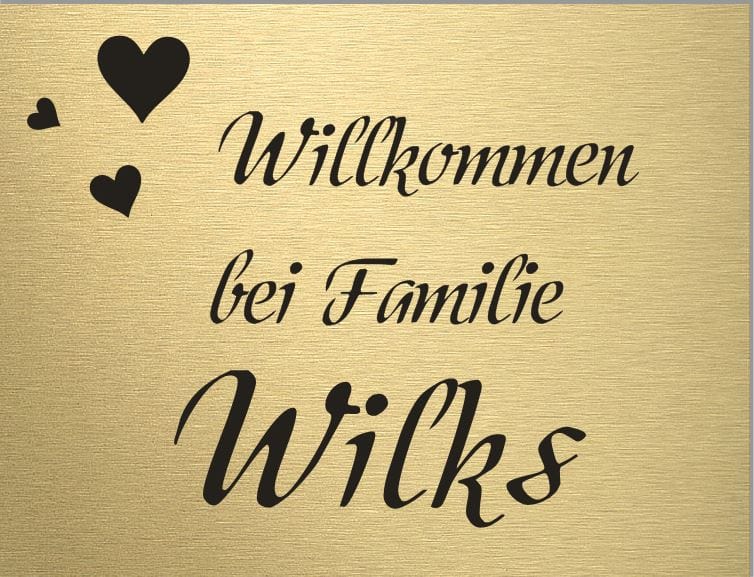 Türschild personalisiertes Haustürschild Klingelschild Messing