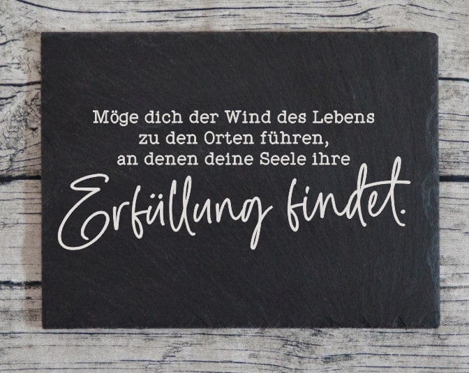 Gedenkplatte für Grab | Steinplatte mit Gravur | Stein für Grabschmuck | Grabdekoration aus Naturstein | In liebevoller Erinnerung