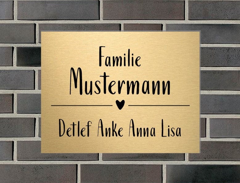Türschild personalisiertes Haustürschild Klingelschild Messing