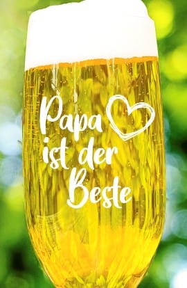 Bierglas Papa mit personalisierter Gravur Pilstulpe