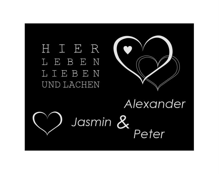 Türschild personalisiertes Haustürschild Klingelschild schwarz