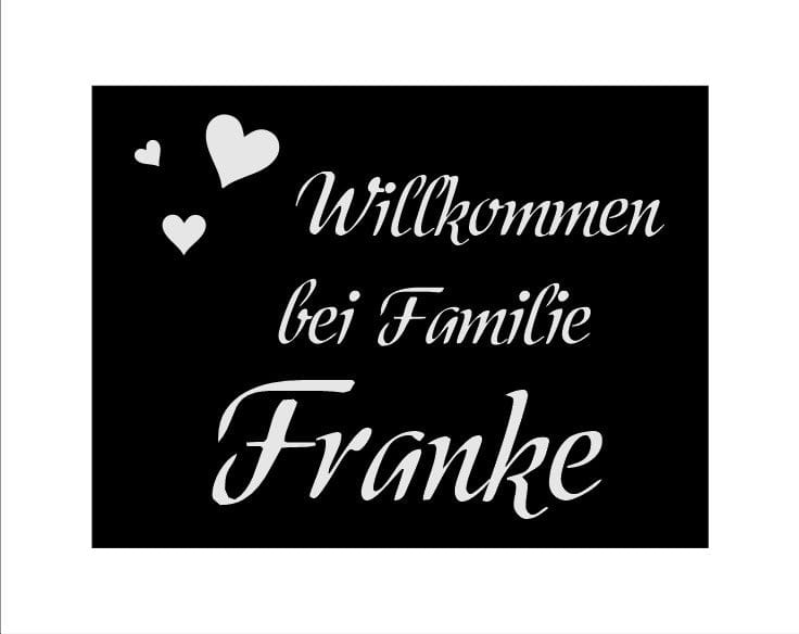 Türschild personalisiertes Haustürschild Klingelschild schwarz