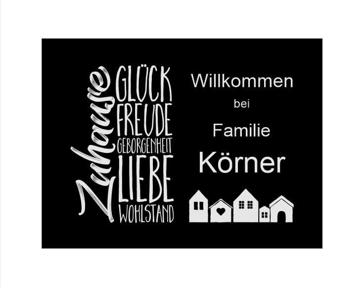 Türschild personalisiertes Haustürschild Klingelschild schwarz