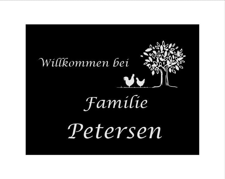 Türschild personalisiertes Haustürschild Klingelschild schwarz