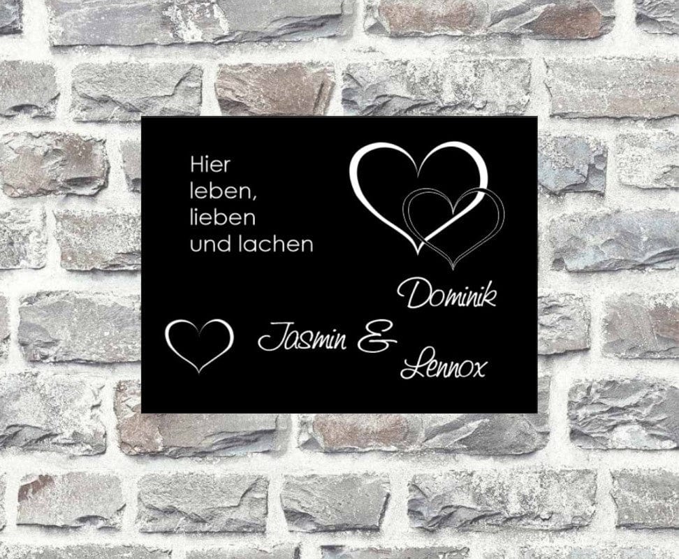 Türschild personalisiertes Haustürschild Klingelschild schwarz