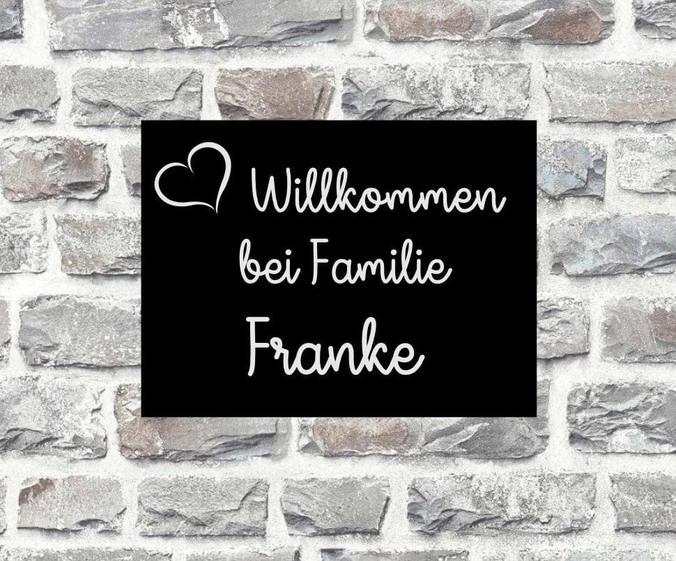 Türschild personalisiertes Haustürschild Klingelschild schwarz