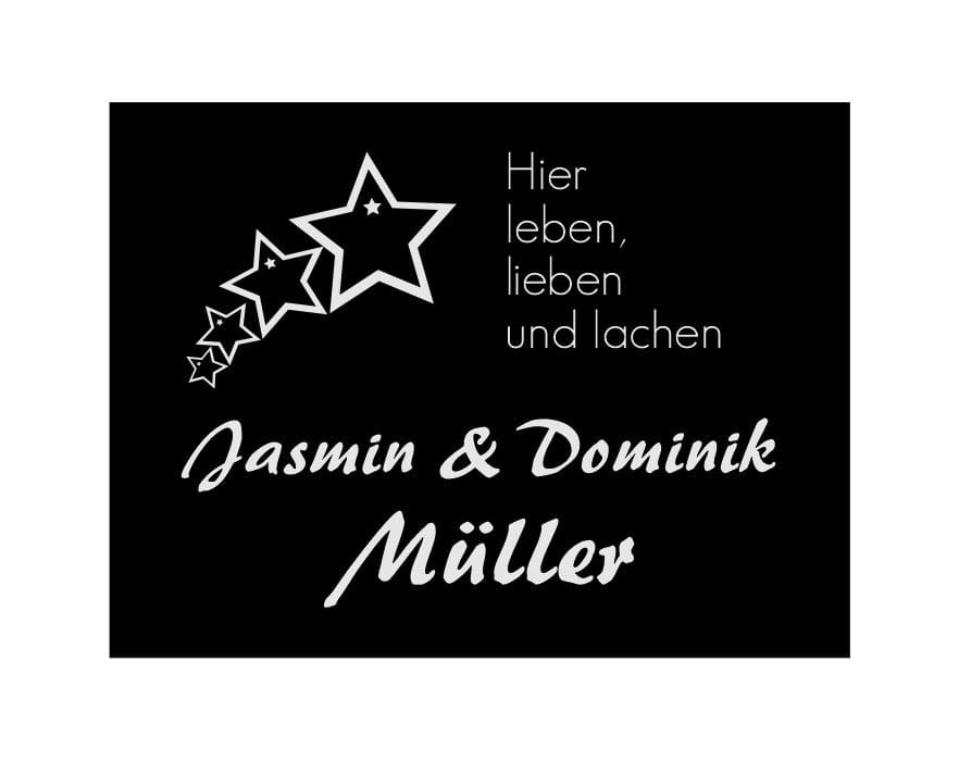Türschild personalisiertes Haustürschild Klingelschild schwarz