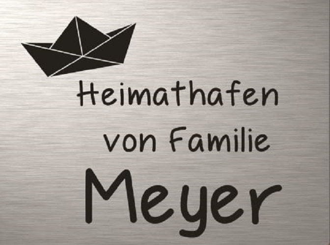 Türschild personalisiertes Haustürschild Klingelschild