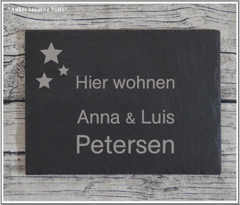 Türschild personalisiertes Haustürschild aus Schiefer