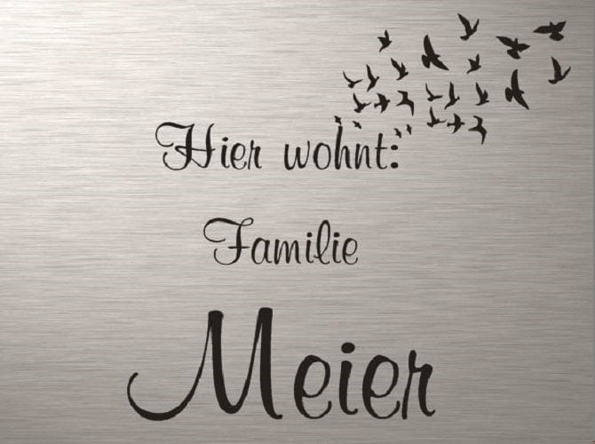 Türschild personalisiertes Haustürschild Klingelschild