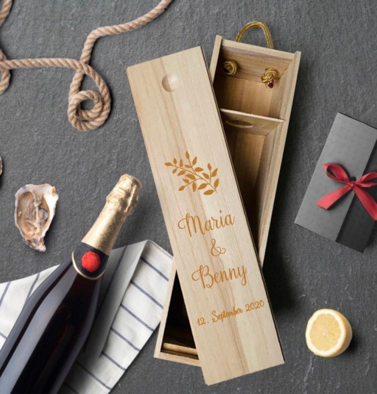 Weinkiste personalisiertes Geschenk Hochzeit