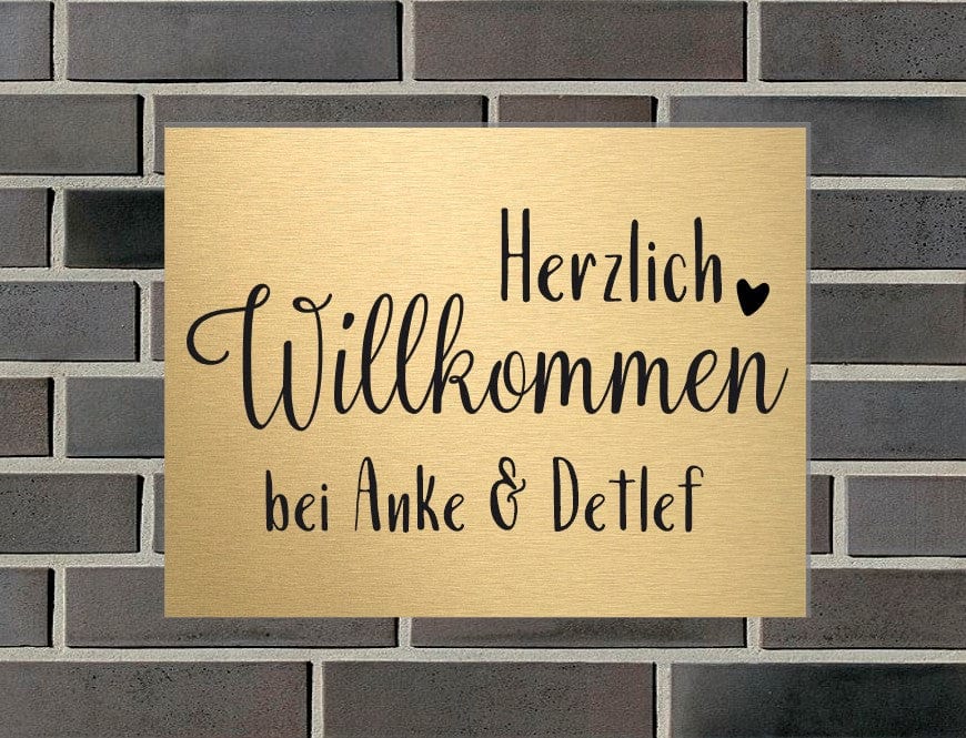 Türschild personalisiertes Haustürschild Klingelschild Messing