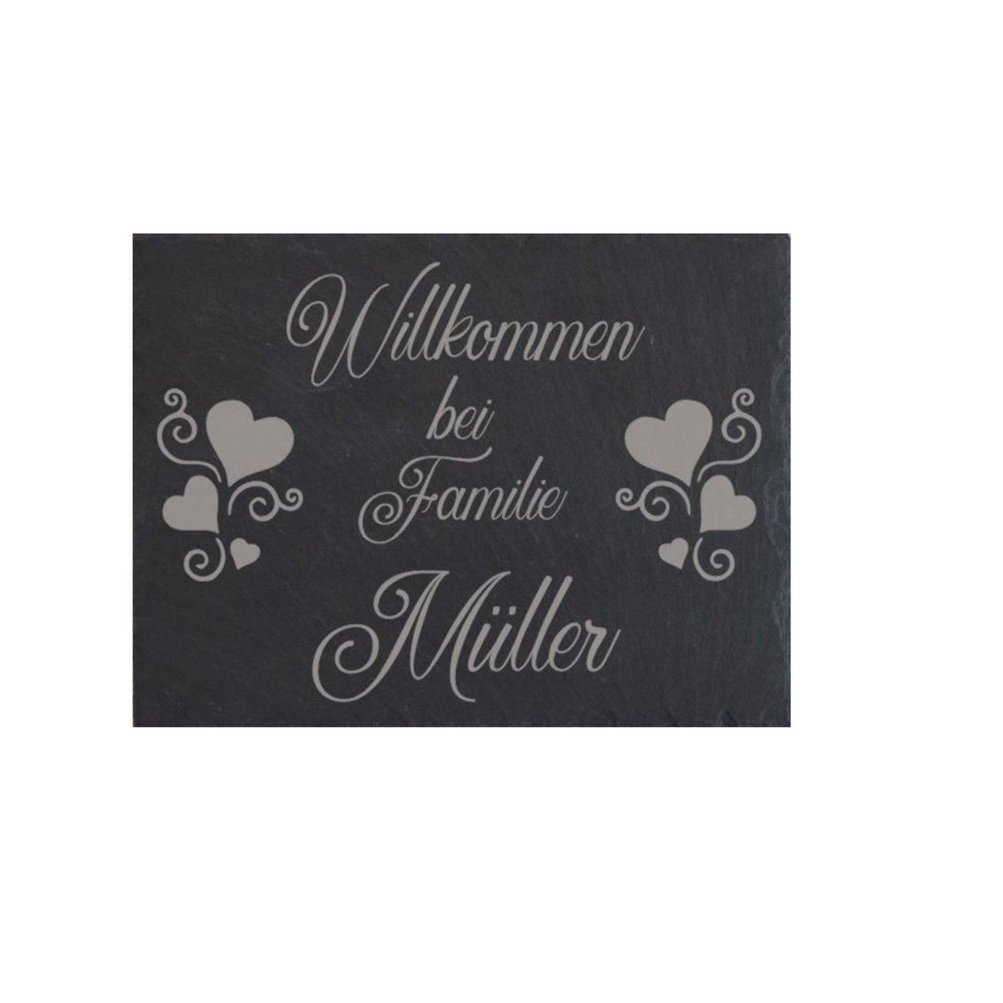 Türschild personalisiertes Haustürschild aus Schiefer