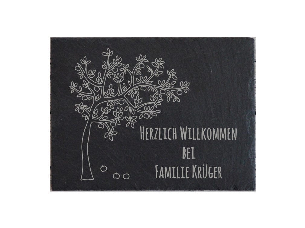 Türschild personalisiertes Haustürschild aus Schiefer