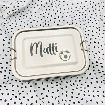 Brotdose Fußball personalisiertes Geschenk Kindergarten Schule